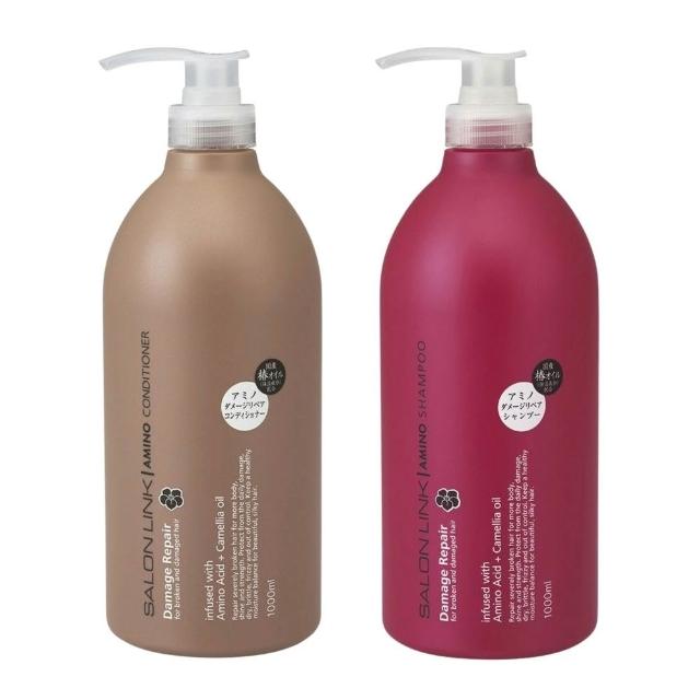 Salon Link 胺基酸山茶花修护 超值1+1洗润套组 1000ml 山茶花 洗发精 洗发乳 润发乳 护发 保湿 修护 日初居家
